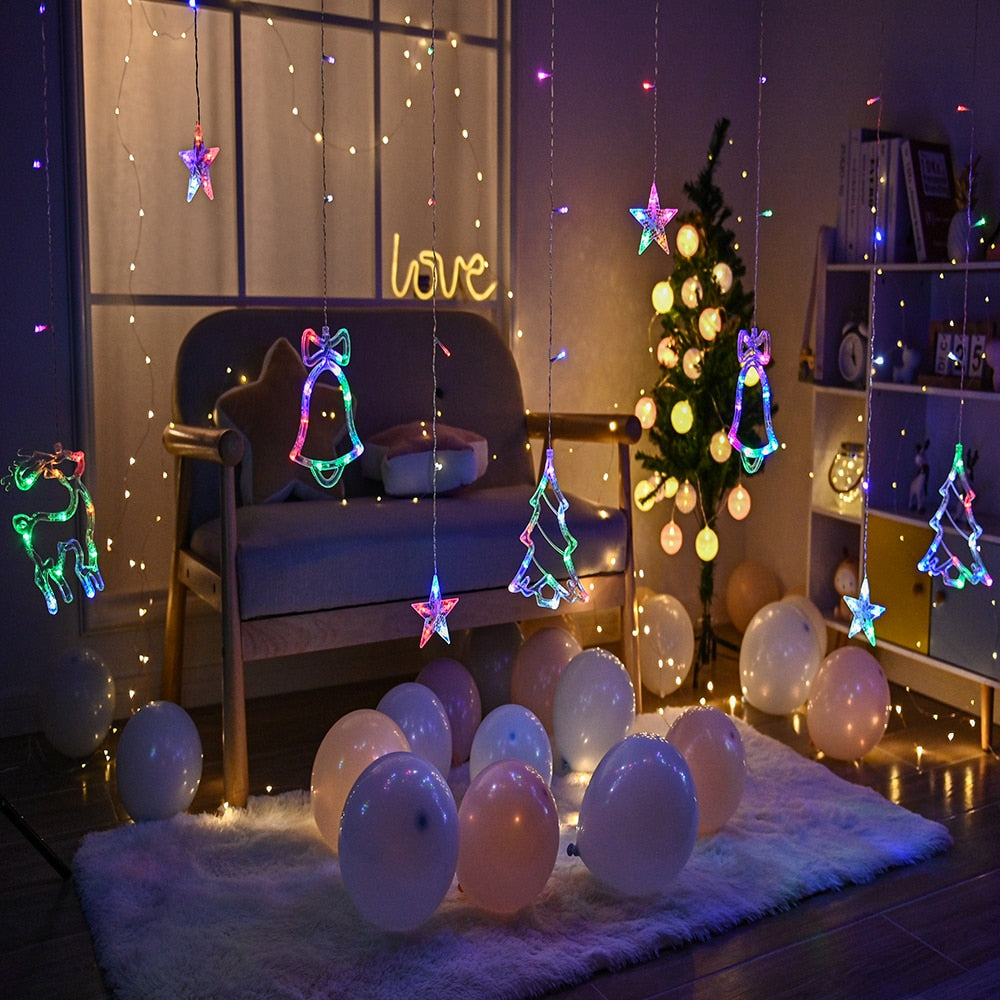 LED Star Moon Curtain Light