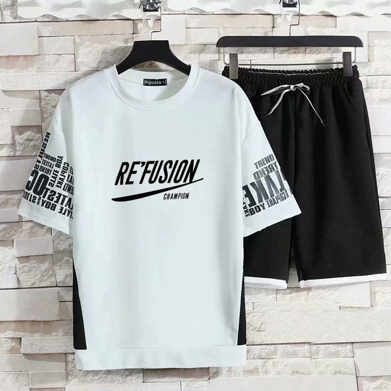 New Men's T-shirt Set Fashion Hip Hop Streetwear