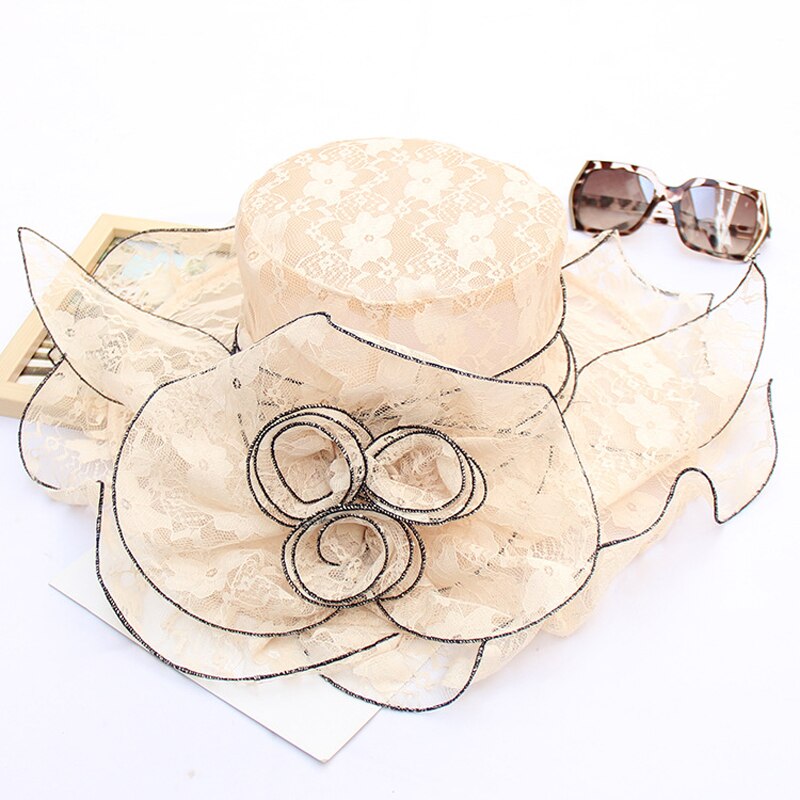 Summer Organza Brim Sun Caps