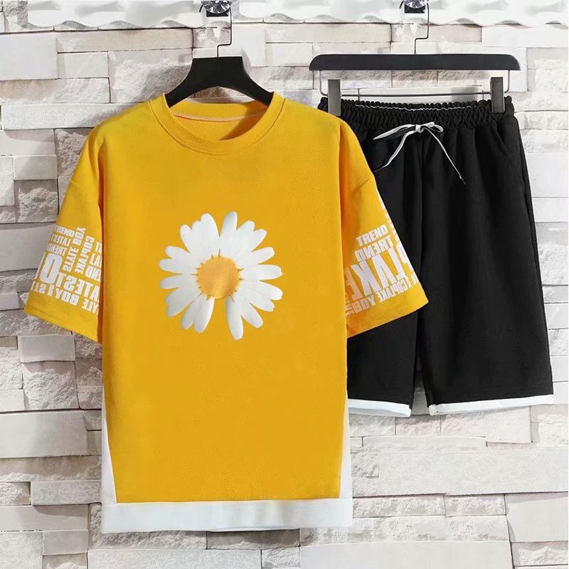 New Men's T-shirt Set Fashion Hip Hop Streetwear