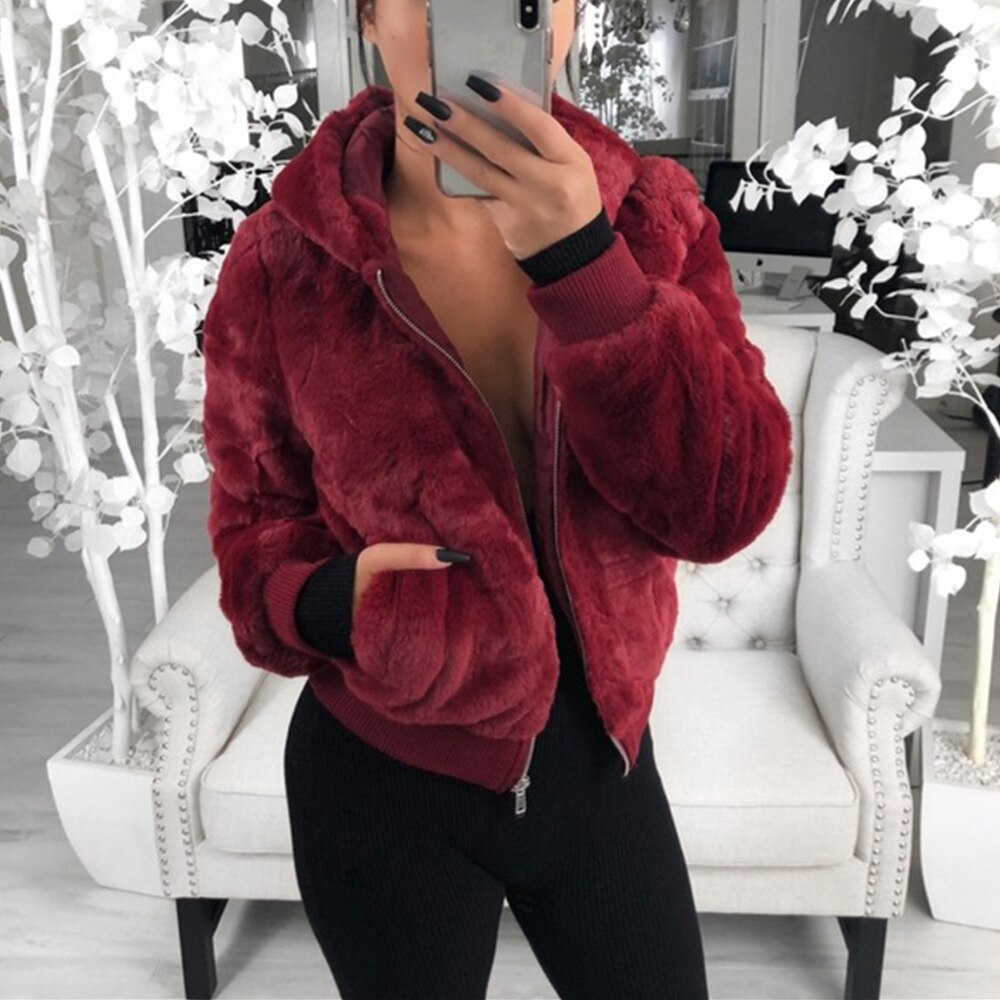 Winter Women Elegant Casual Fur Coat