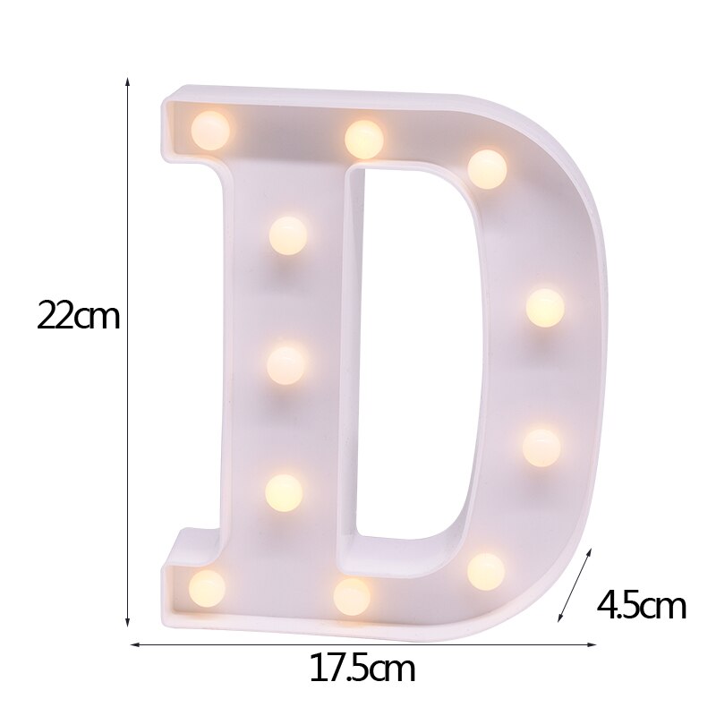White Letter & Number LED Night Light