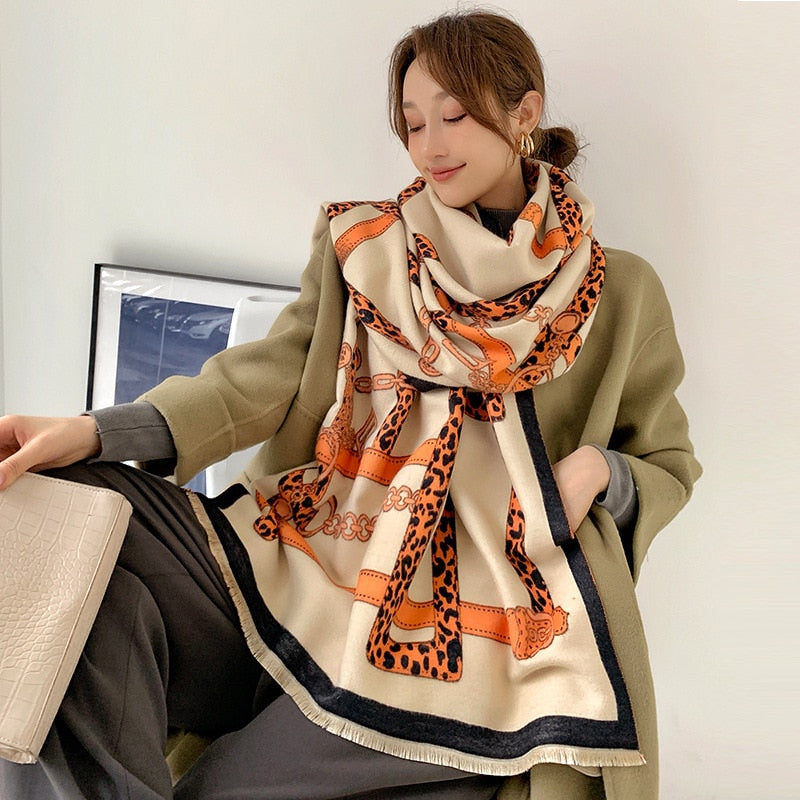 Women Luxury Cashmere Scarf Winter