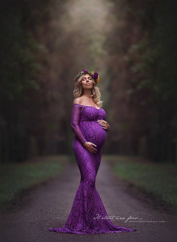 Lace Long Tail Maternity Dresses