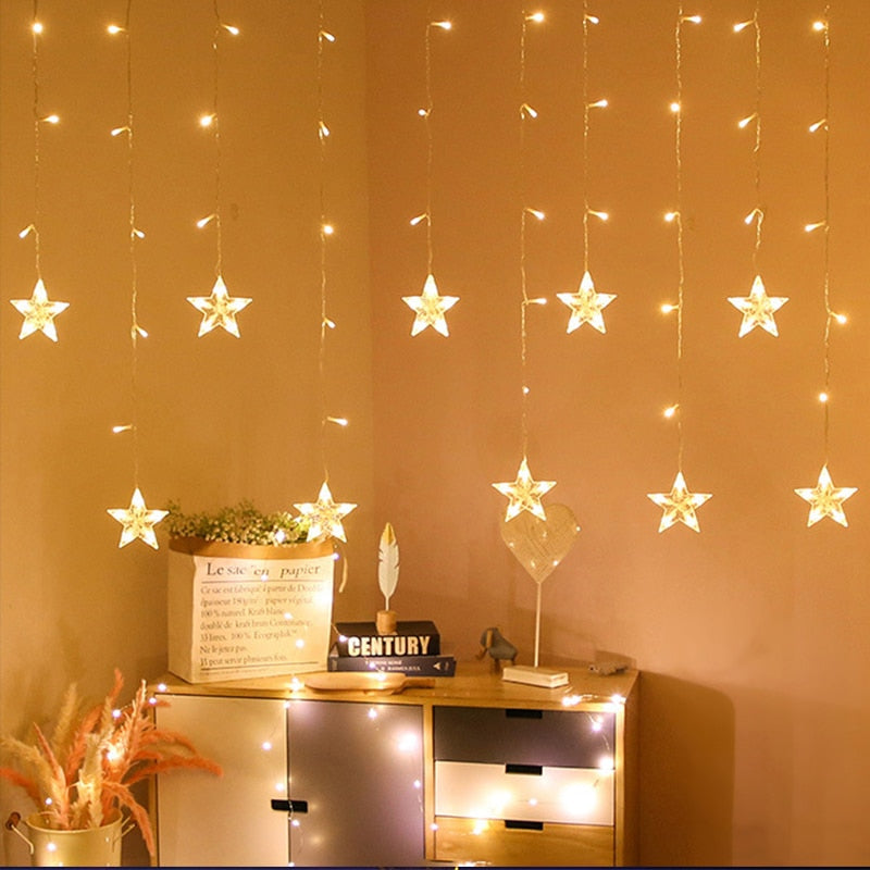 LED Star Moon Curtain Light