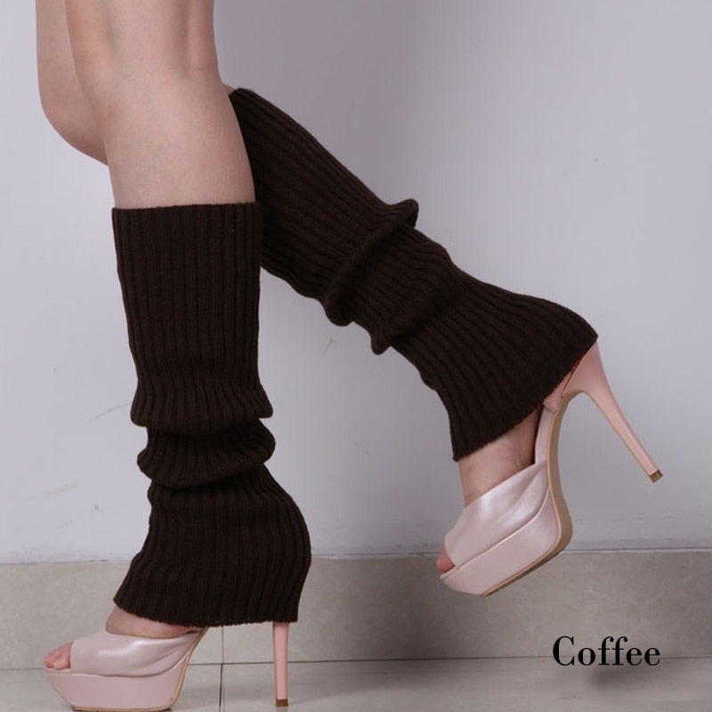 Punk Solid Black Cool Knit Long Socks