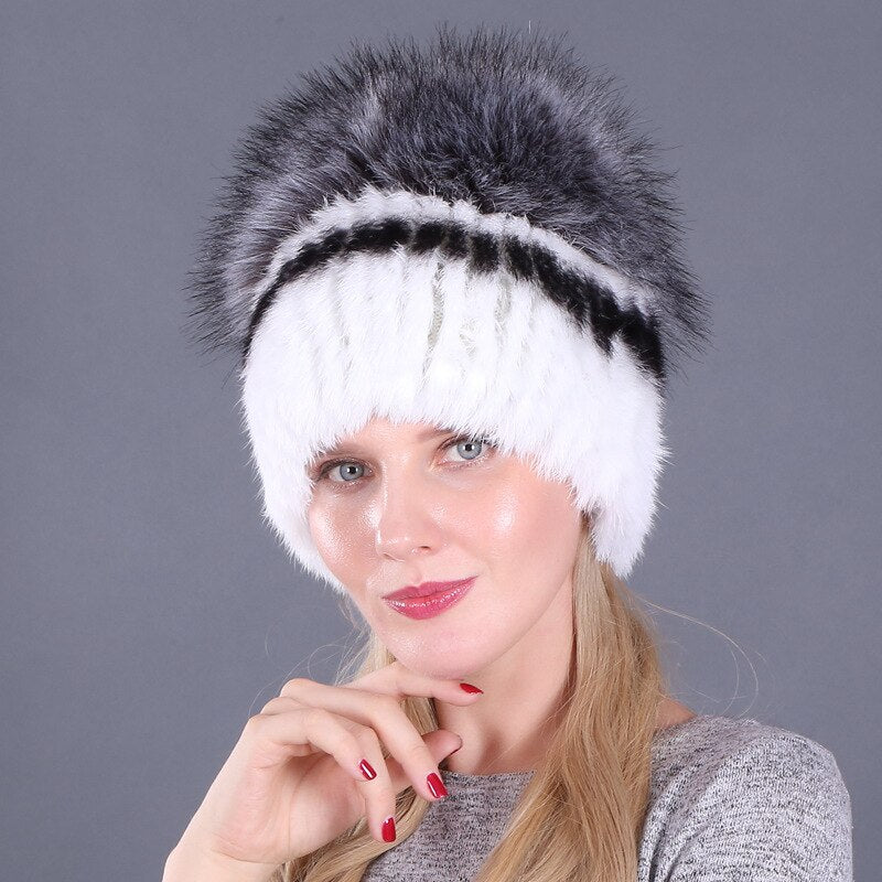 winter rabbit fur hat