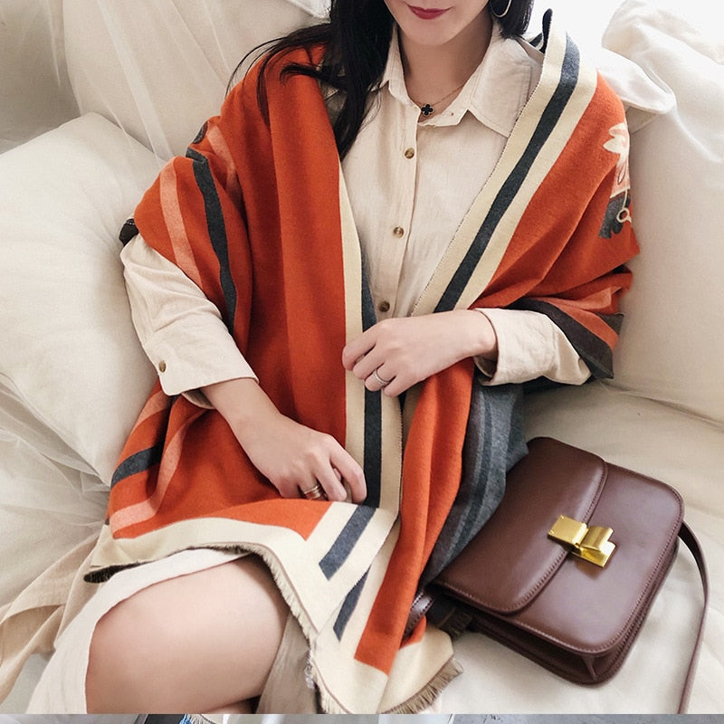 Women Luxury Cashmere Scarf Winter