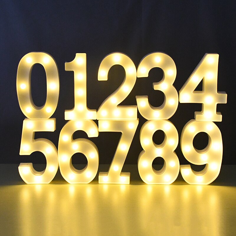 White Letter & Number LED Night Light