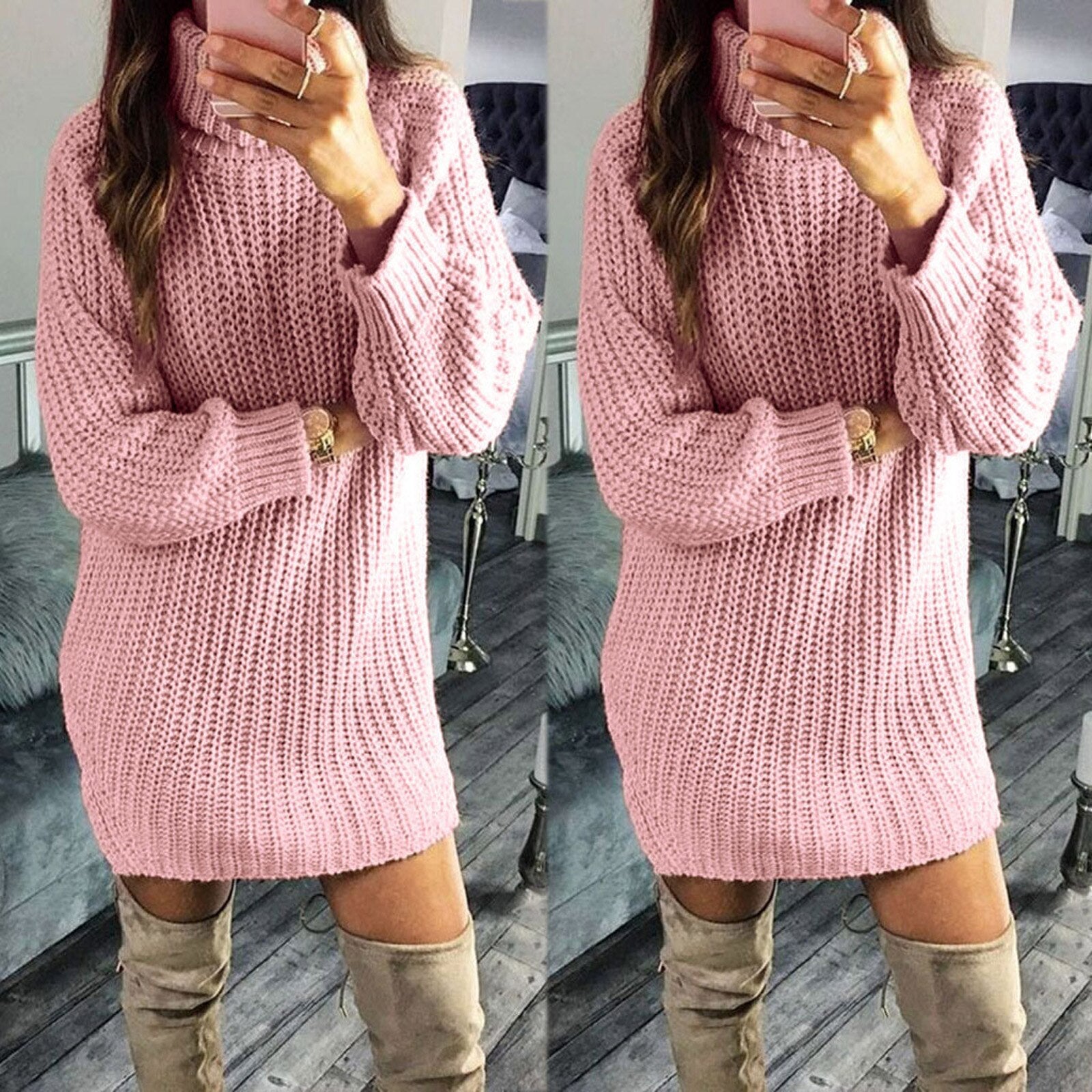 Women Sleeve Sweater Dress