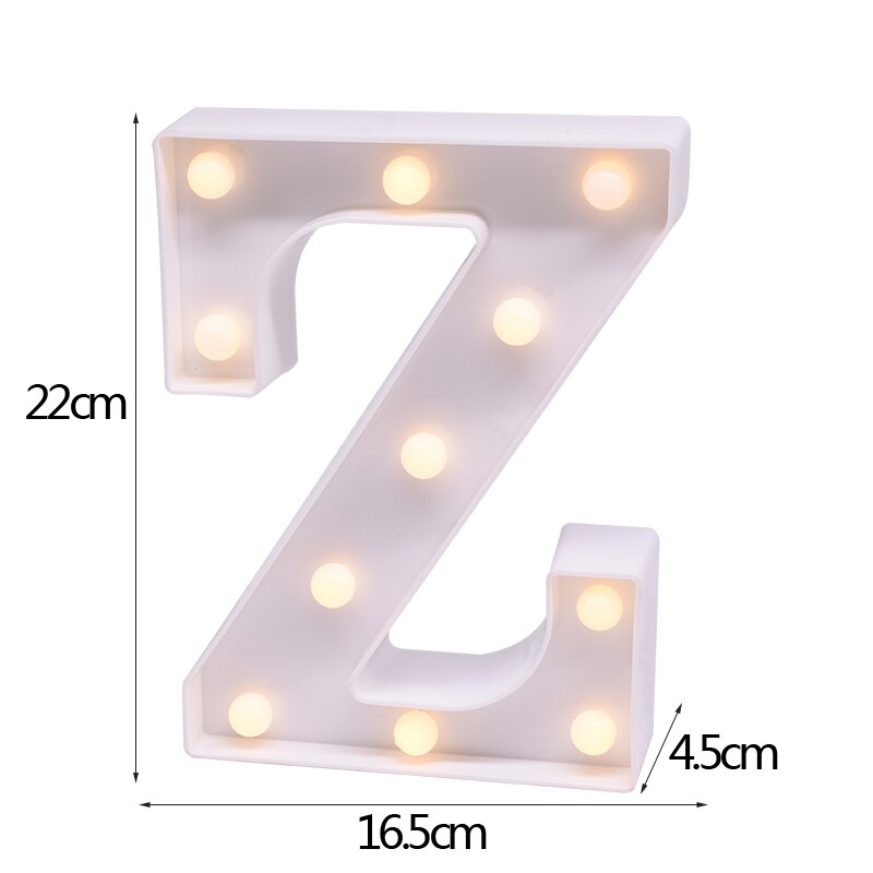 White Letter & Number LED Night Light