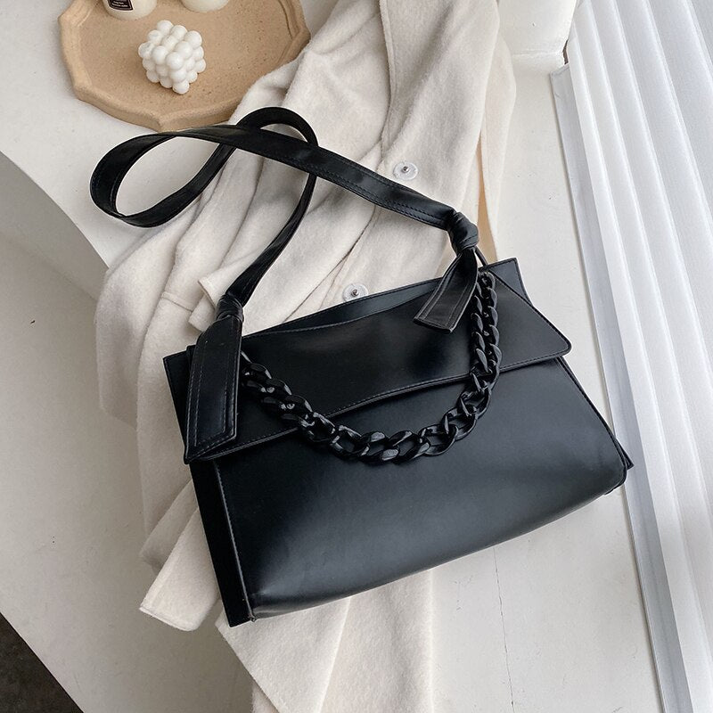 Women's Branded Winter Leather Crossbody Bag