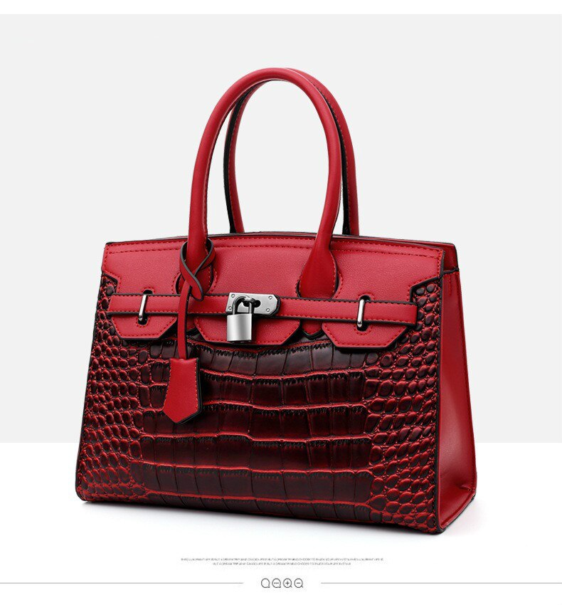 New Crocodile Leather Pattern Handbag