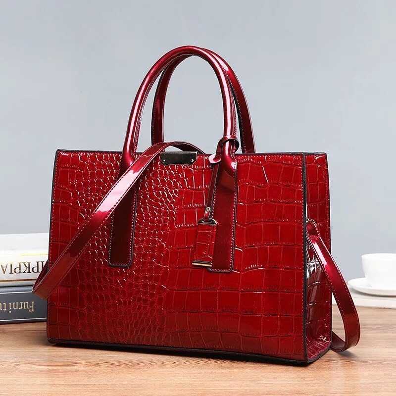 New Crocodile Leather Pattern Handbag