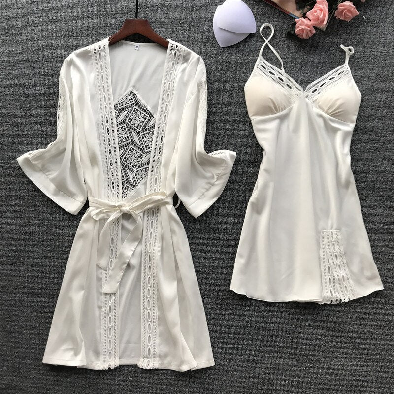 Ice Silk Long Sleeve Sleepwear