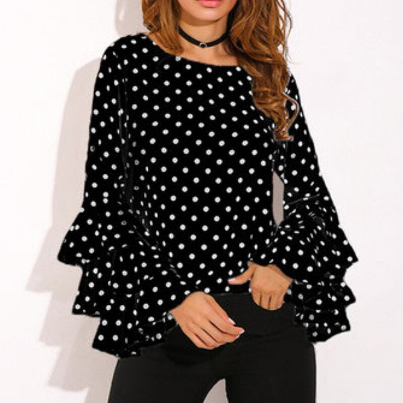 Polka Dot Sleeve Tops