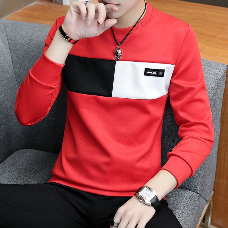 new men t shirt casual long sleeve