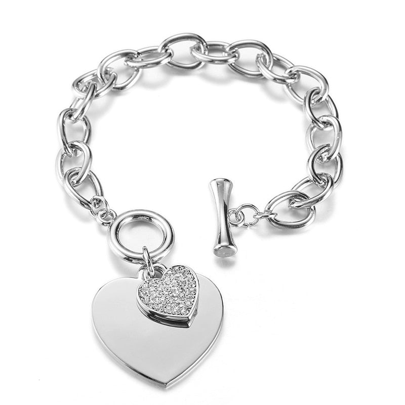 Women Gold Love Heart Bracelets