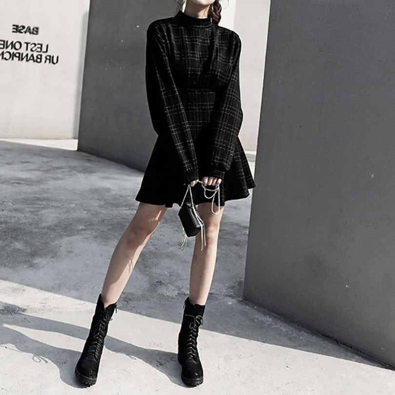 Spring Women Vintage Mini Dress