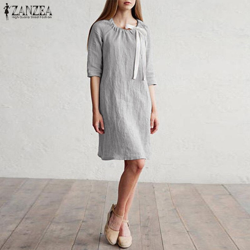 Summer Cotton Linen Dress
