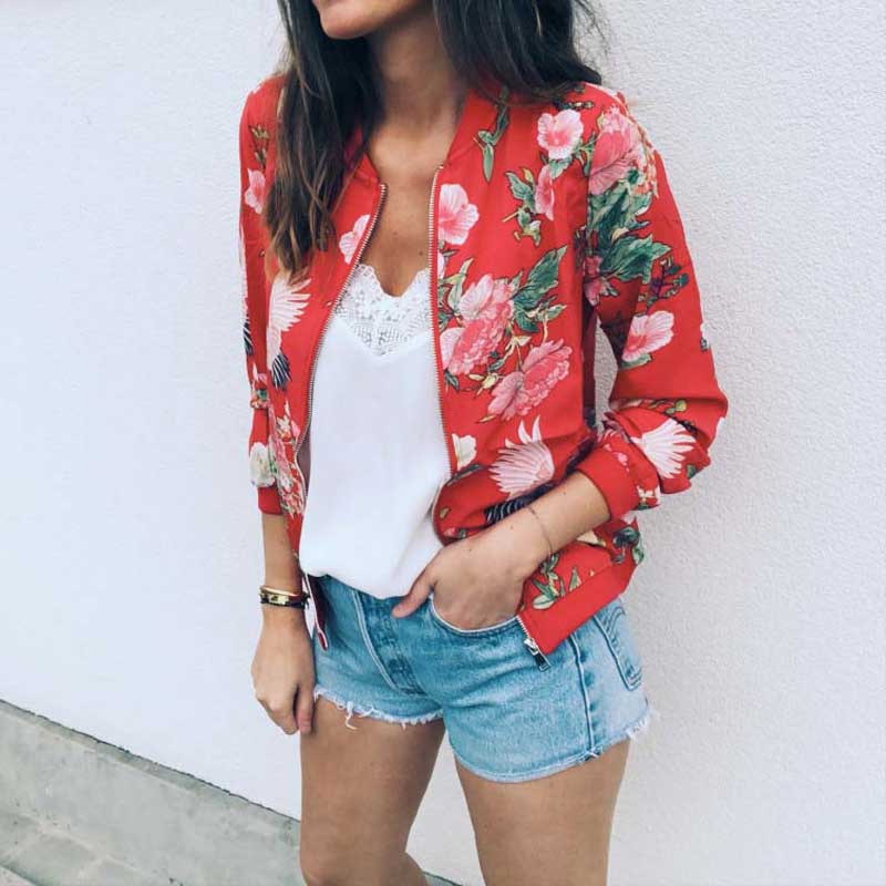 Women Autumn Flower Jackets