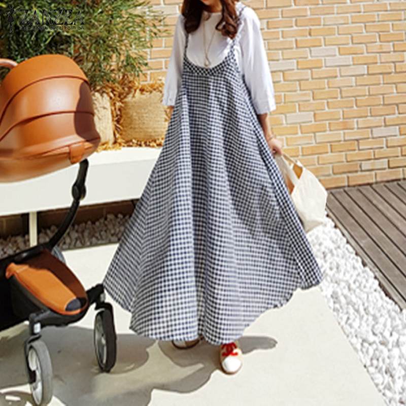 Women Summer Checked Dress