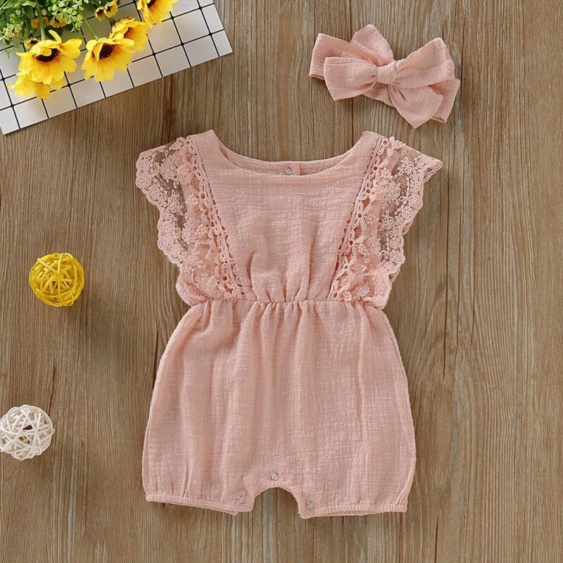 Summer Newborn Girls Rompers Set