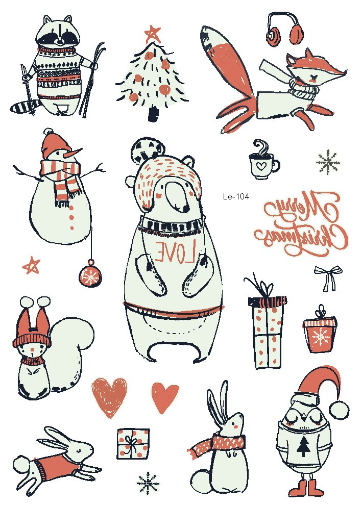 New Year Temporary Luminous Christmas Tattoo