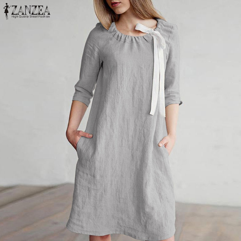 Summer Cotton Linen Dress