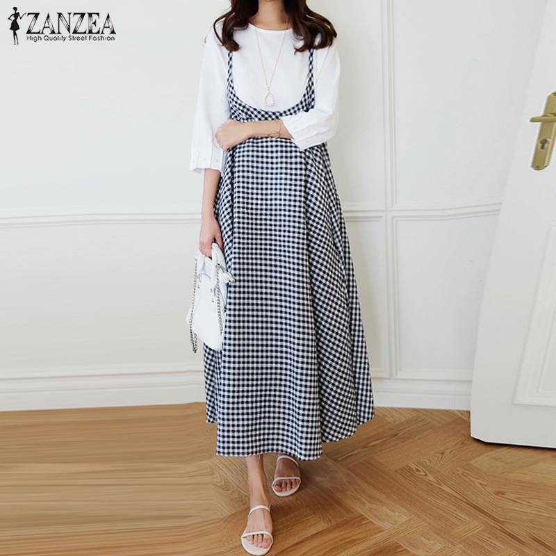 Women Summer Checked Dress