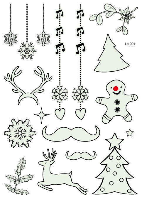New Year Temporary Luminous Christmas Tattoo