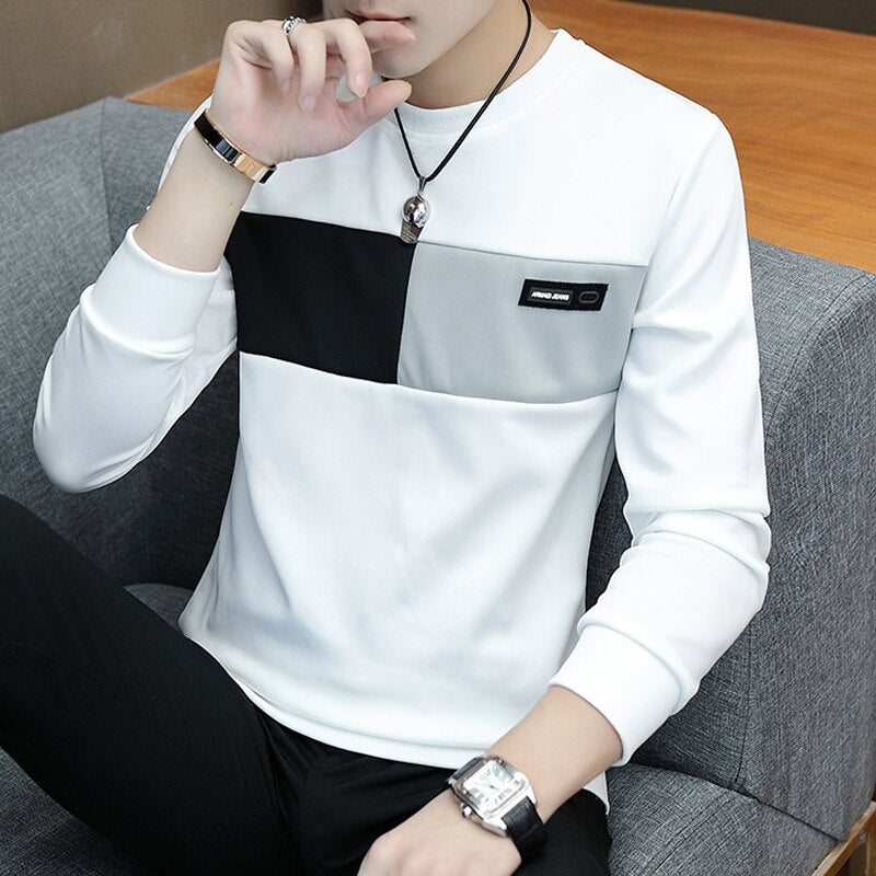 new men t shirt casual long sleeve