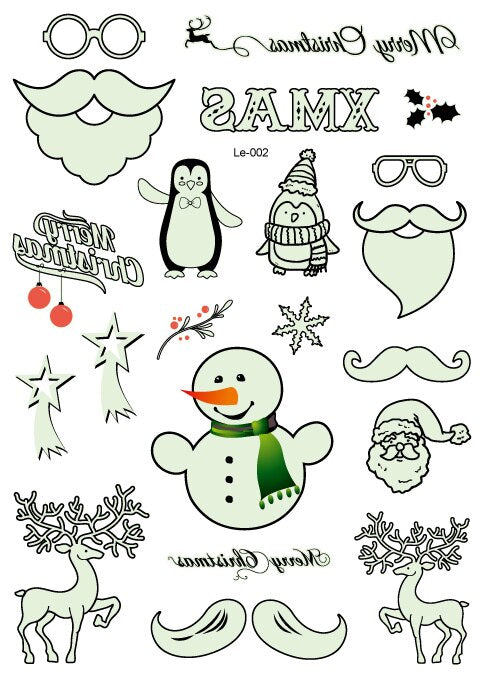 New Year Temporary Luminous Christmas Tattoo