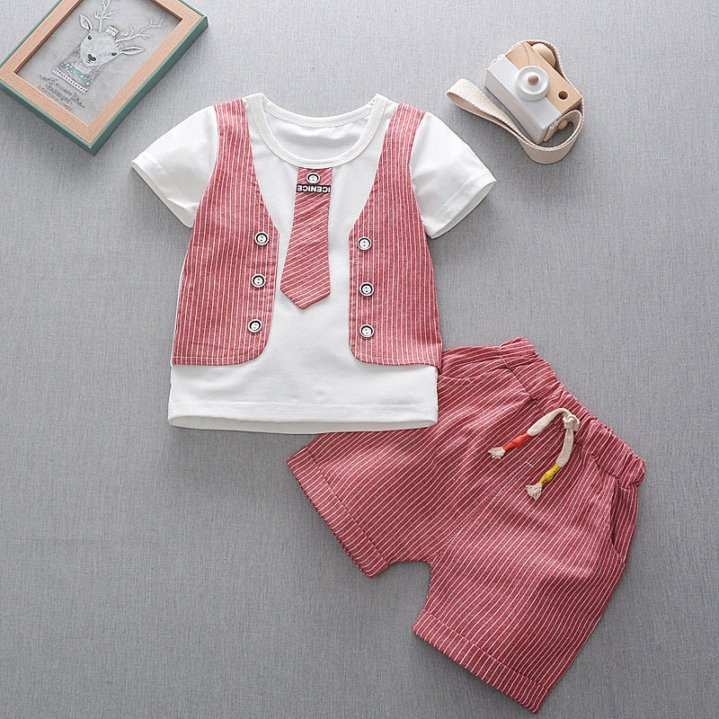 Summer Baby Boys Clothes Short Sleeve
