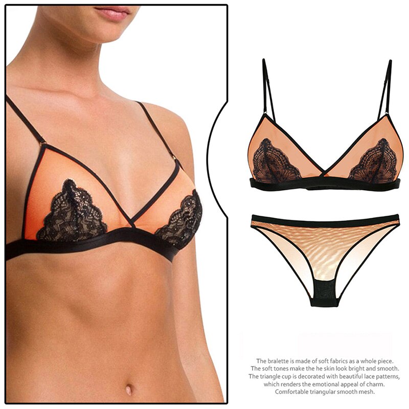 Sexy Bra Set Wire Free Transparent  Lingerie
