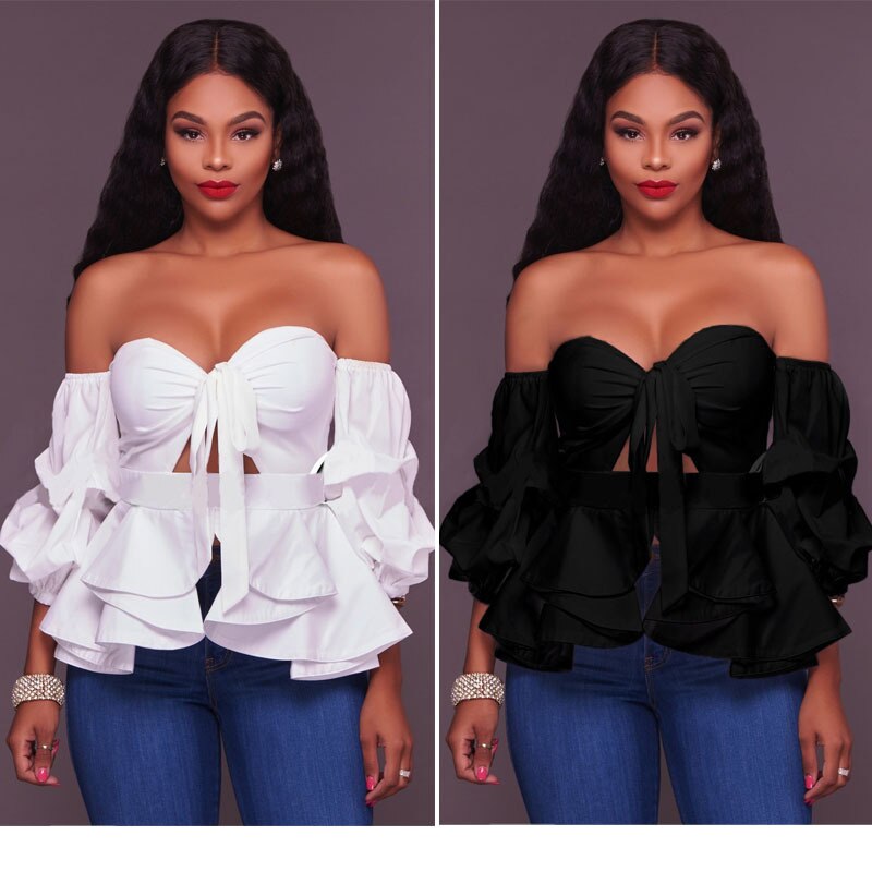 Women  Blouse Ruffles Summer Top