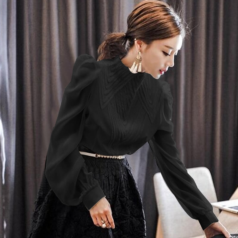 Women Collar Puff Sleeve Shirts