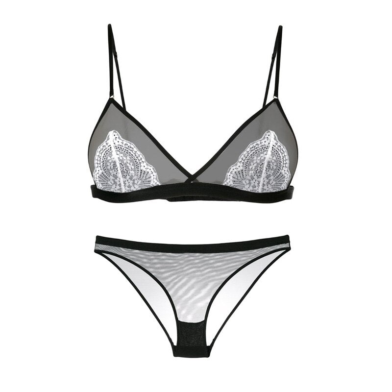 Sexy Bra Set Wire Free Transparent  Lingerie