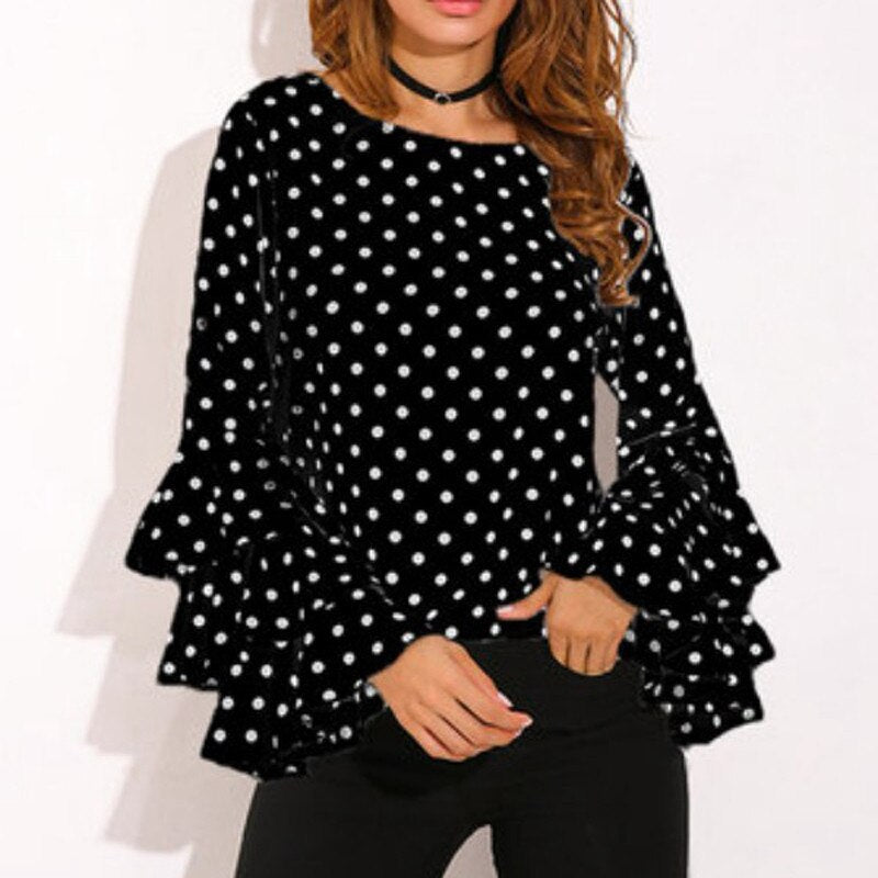 Polka Dot Sleeve Tops