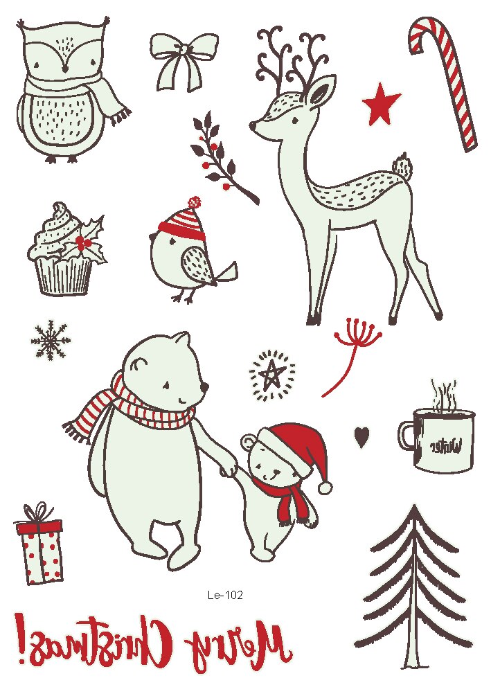 New Year Temporary Luminous Christmas Tattoo