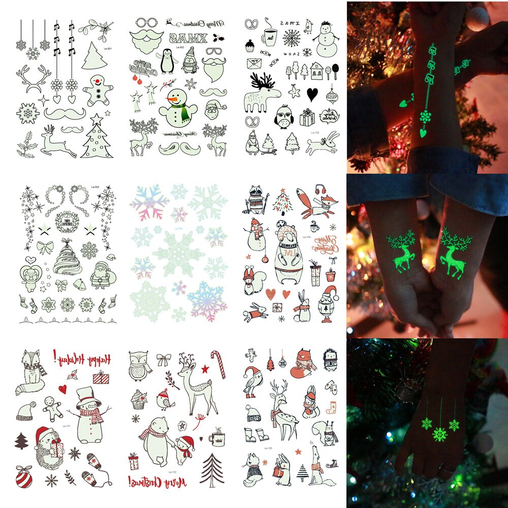 New Year Temporary Luminous Christmas Tattoo