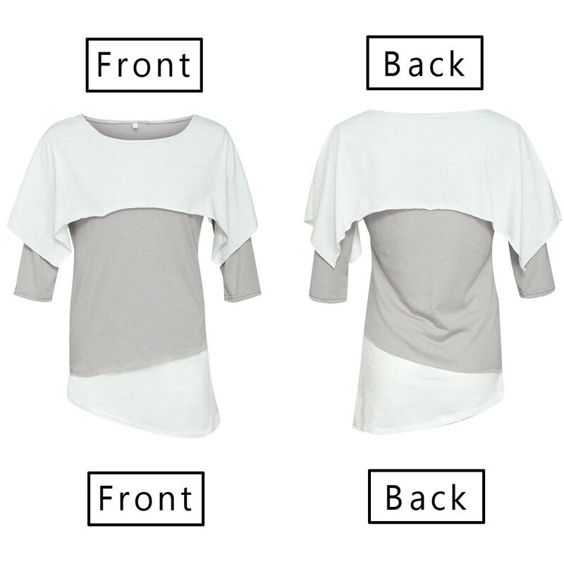 Sexy Round Neck Featuring Spliced Ruffled Top