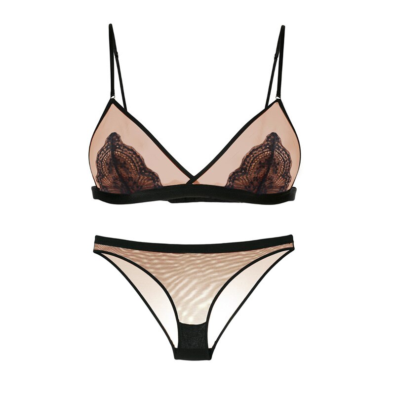 Sexy Bra Set Wire Free Transparent  Lingerie