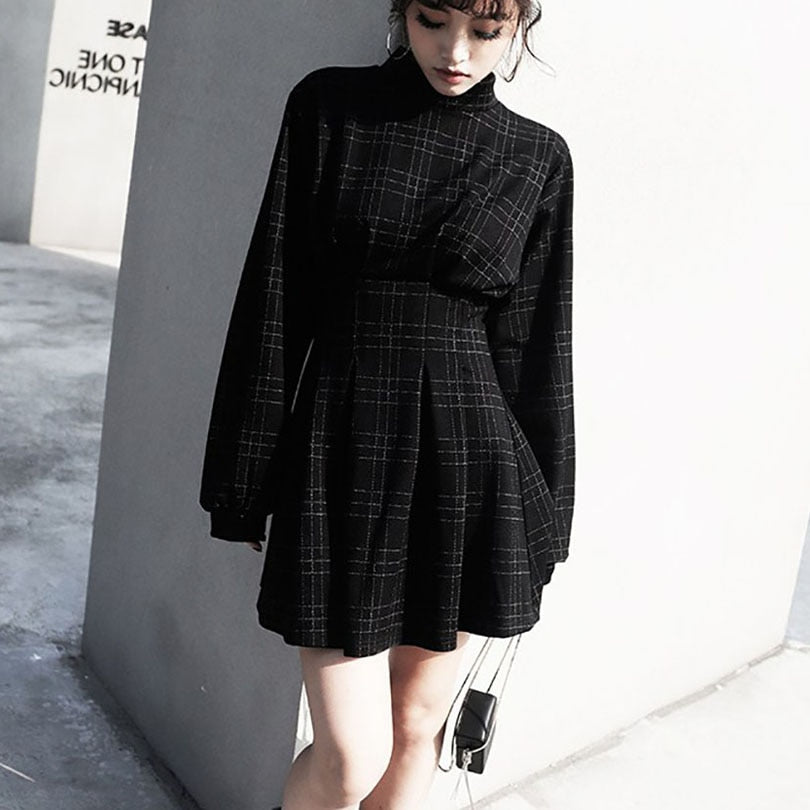 Spring Women Vintage Mini Dress