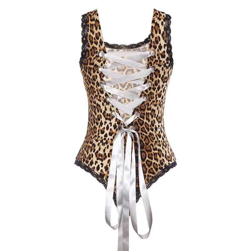 Lace-up Back Women Sexy Bodysuit
