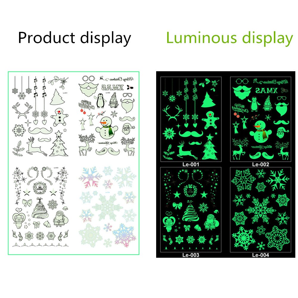 New Year Temporary Luminous Christmas Tattoo