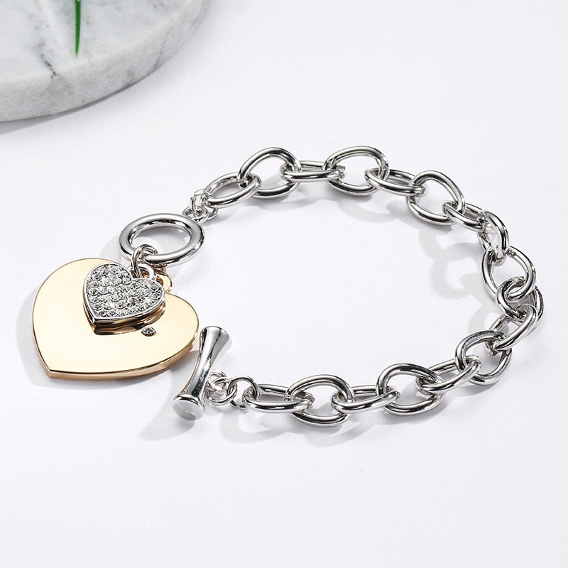 Women Gold Love Heart Bracelets