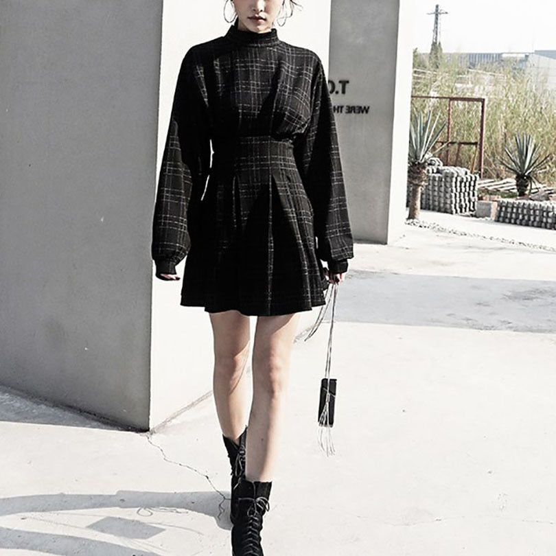 Spring Women Vintage Mini Dress