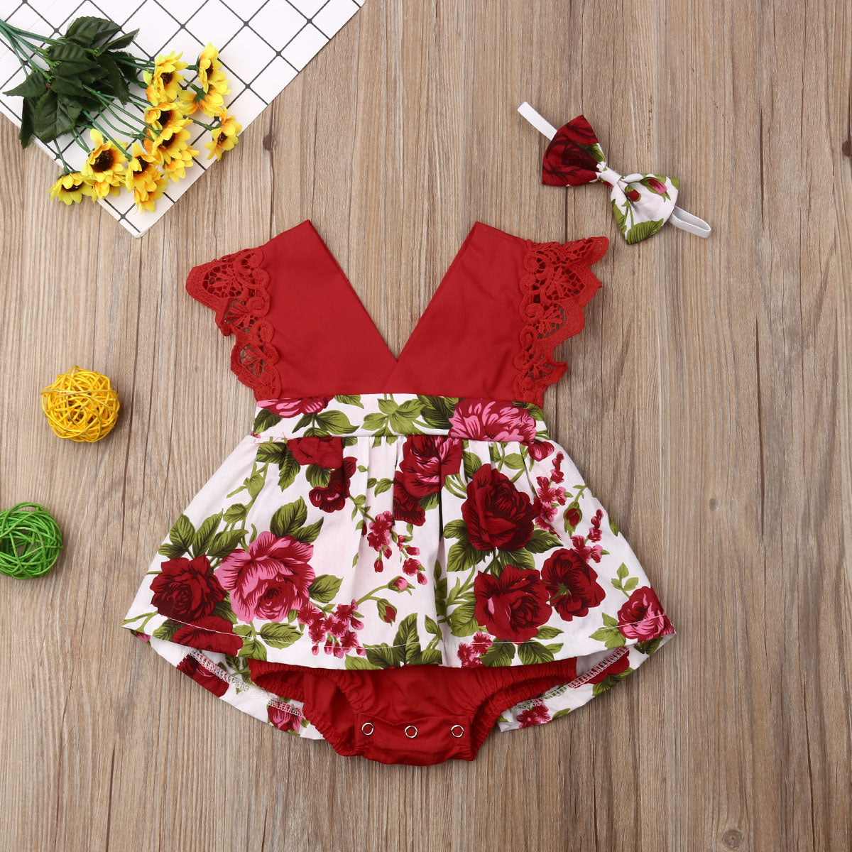 Infant Baby Girls Floral Bodysuit