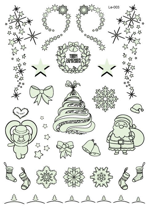 New Year Temporary Luminous Christmas Tattoo